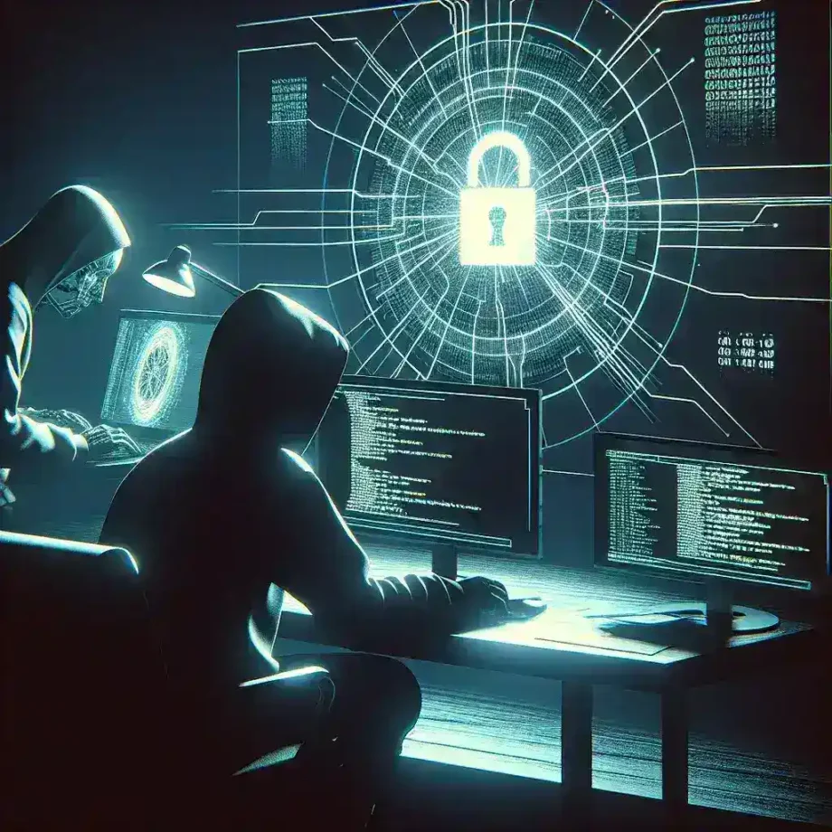 "Illustration of hackers exploiting weak encryption standards, highlighting security vulnerabilities in digital communication systems."